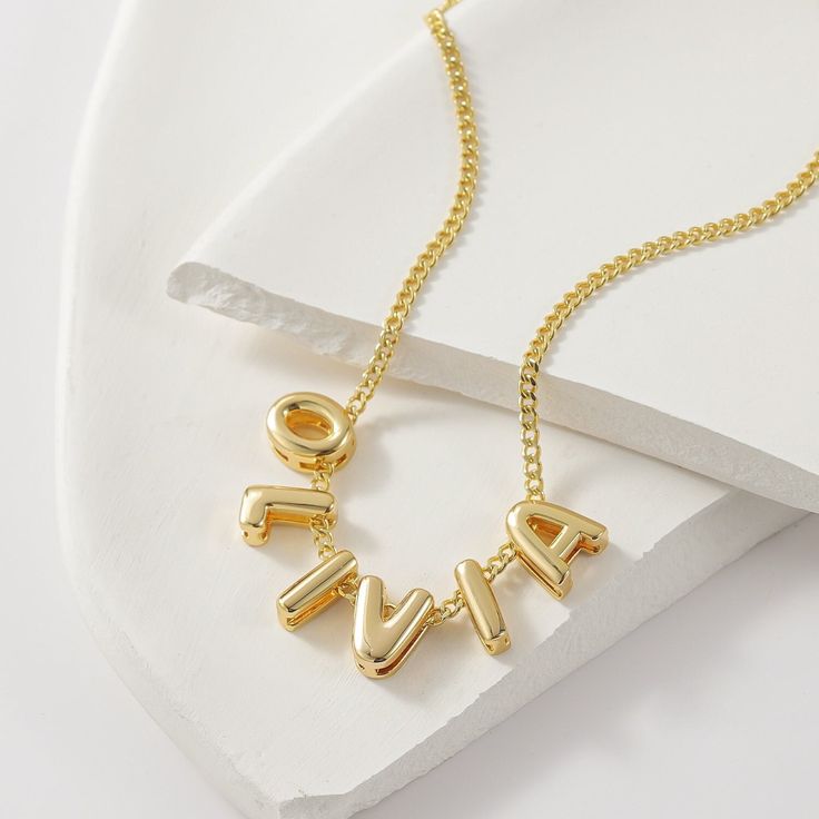 Belle & Ivy Name Bubble Necklace