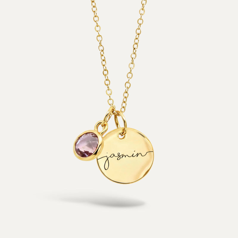 Belle & Ivy Birthstone Name Necklace
