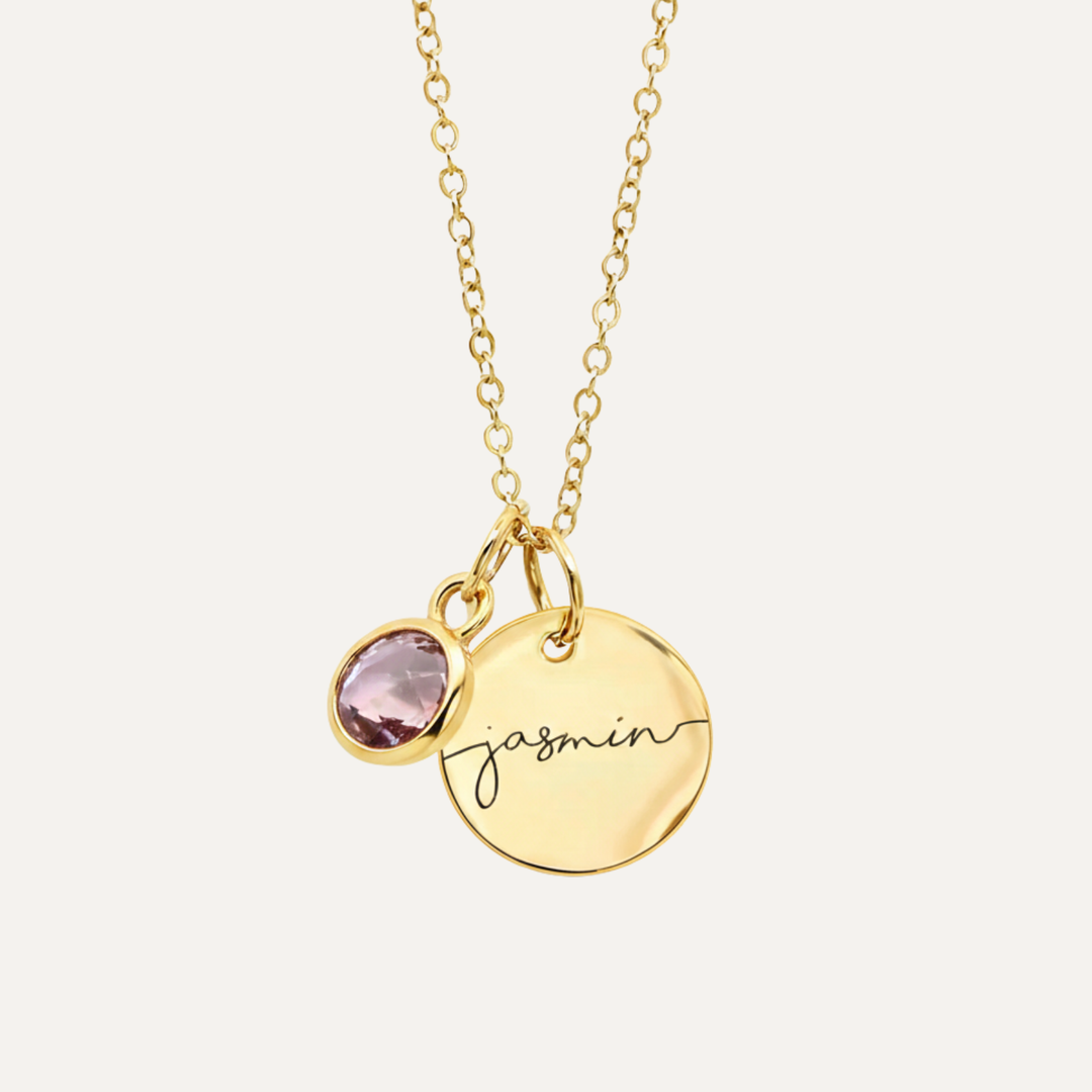 Belle & Ivy Birthstone Name Necklace