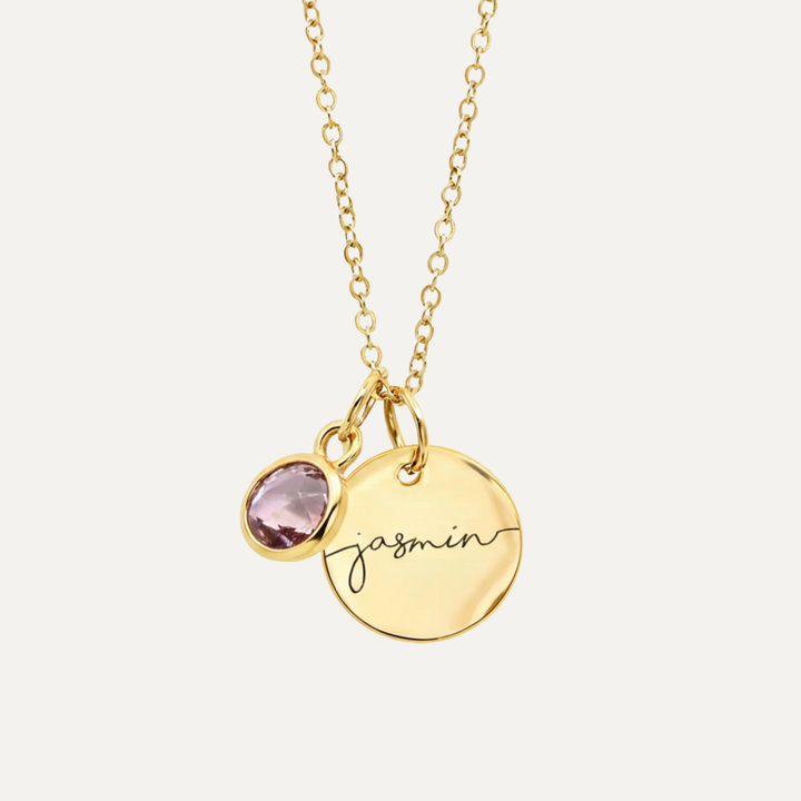 Belle & Ivy Birthstone Name Necklace