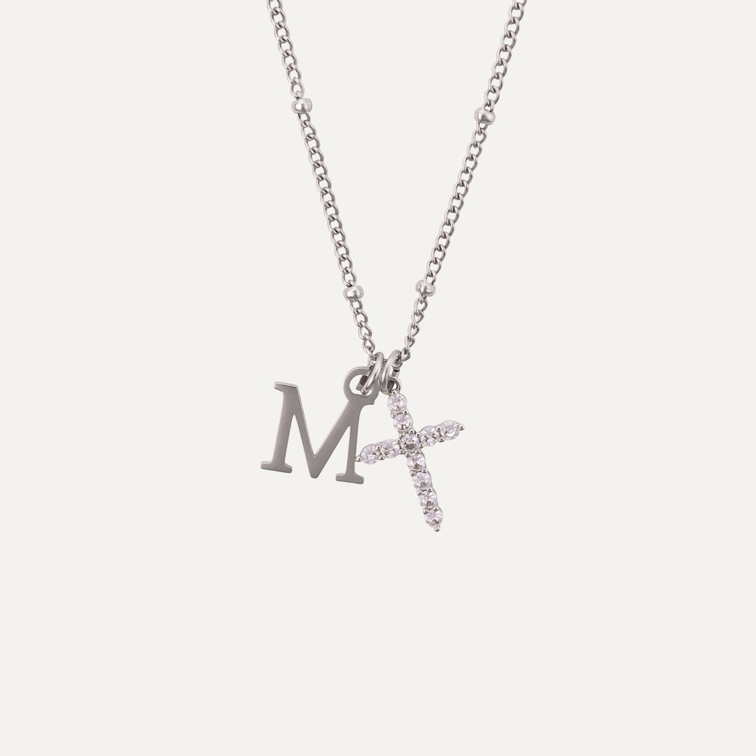 Belle & Ivy Initial Cross Necklace