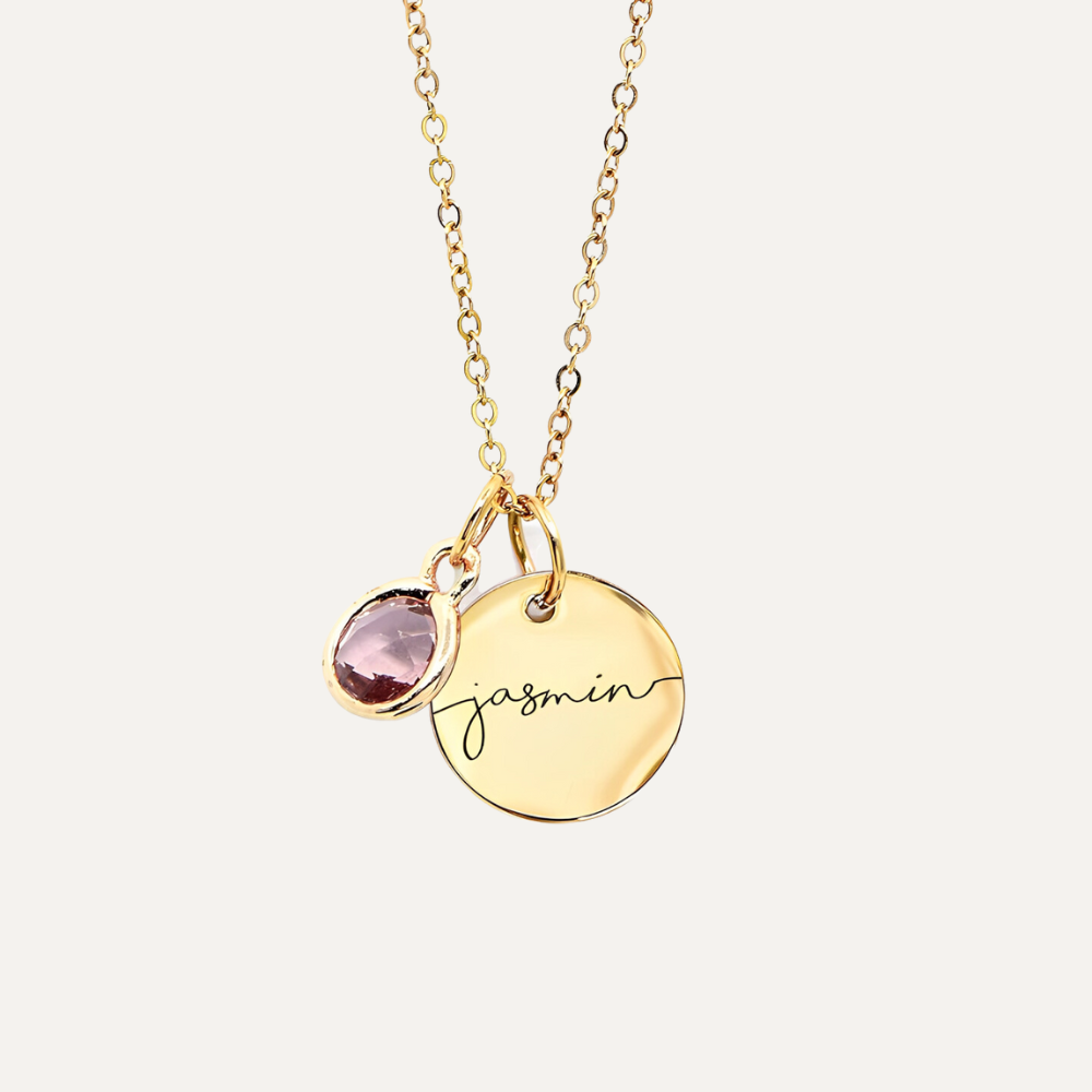 Belle & Ivy Birthstone Name Necklace
