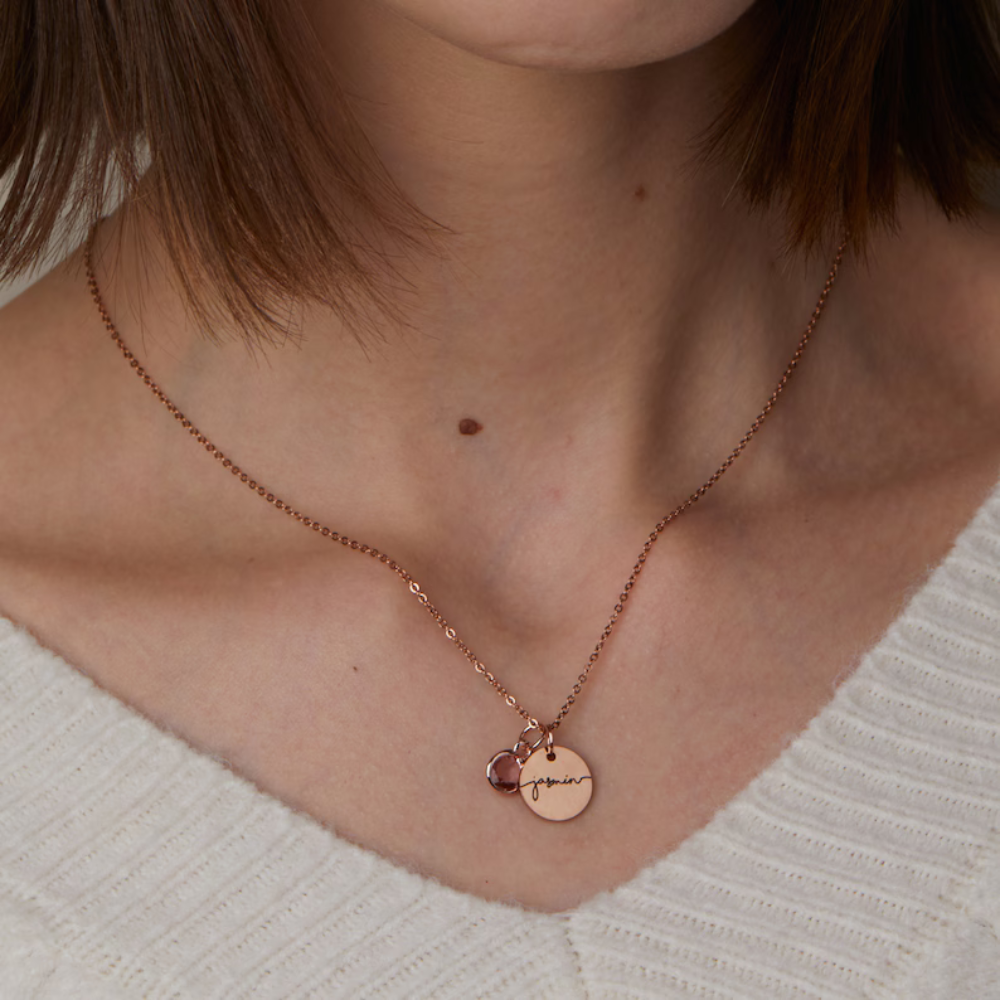 Belle & Ivy Birthstone Name Necklace