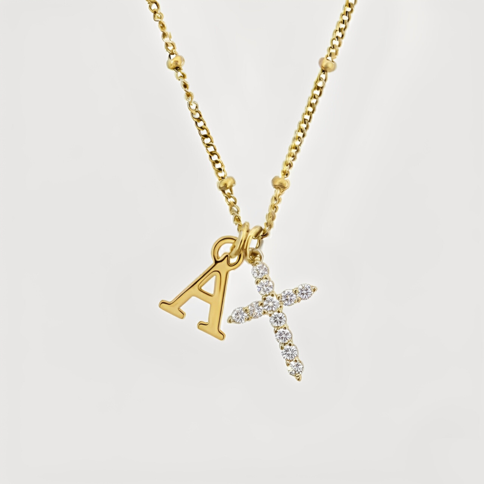 Belle & Ivy Initial Cross Necklace