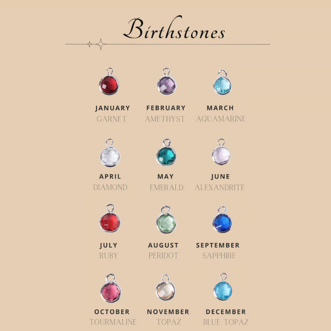 Belle & Ivy Birthstone Name Necklace