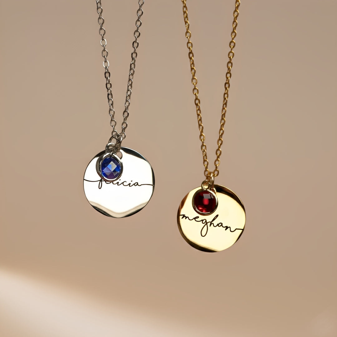 Belle & Ivy Birthstone Name Necklace