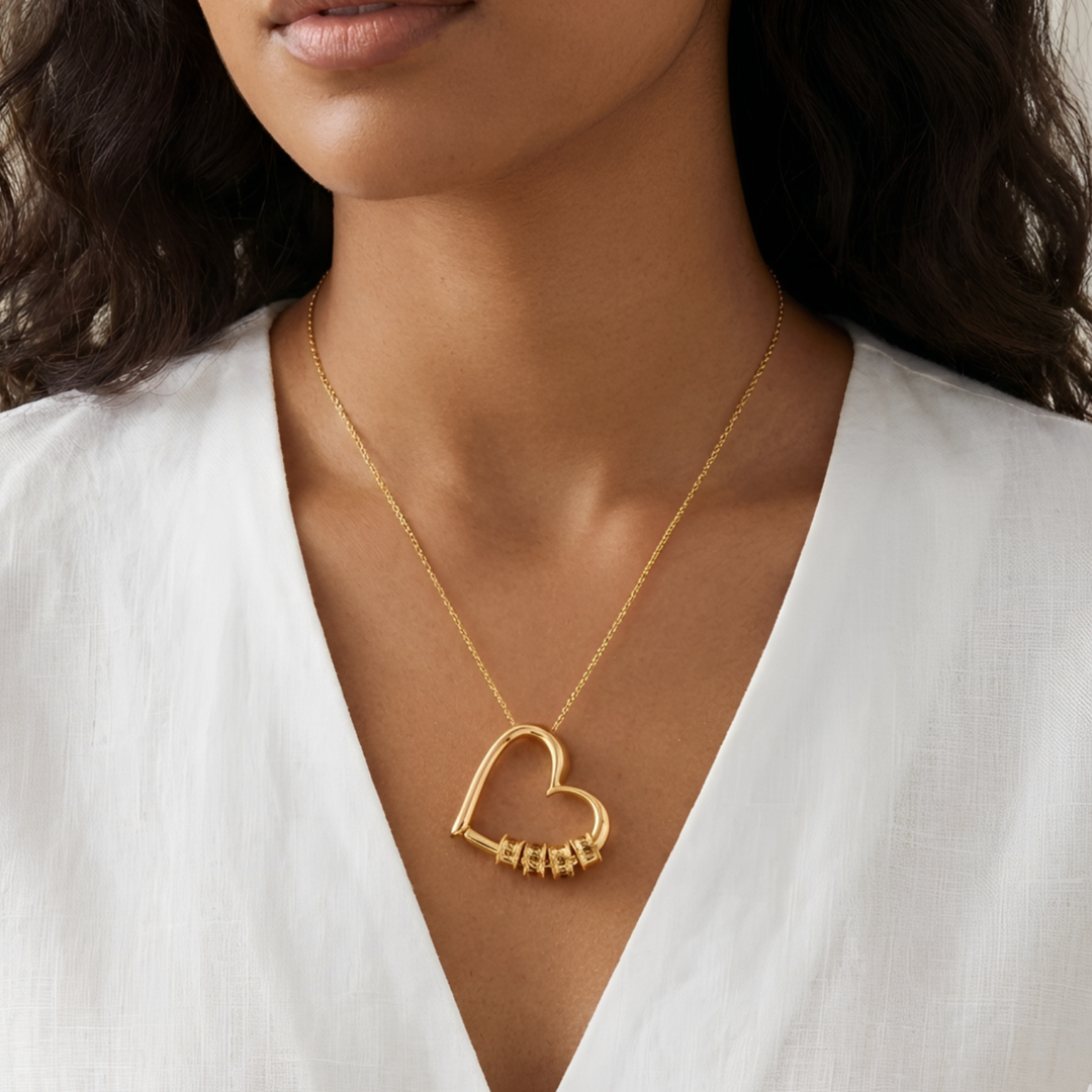 Belle & Ivy Engraved Heart Necklace